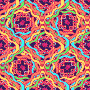 Soyut Dikişsiz renkli desen, vektör çizim
