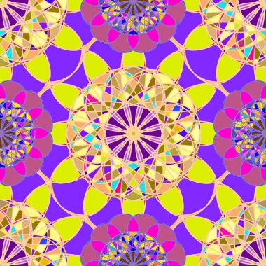 Geometrik fractal mandala Dikişsiz desen arka plan veya tasarım çalışması.
