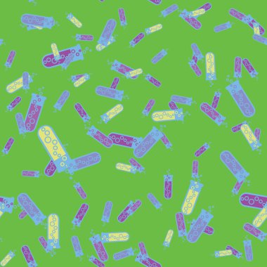 Kimya test tüpleri parlak arka plan üzerinde. Seamless modeli.