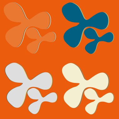 Yeni vektör uyarıları sıçraması ve BLOB'lar parlak renkli boya arka plan üzerinde izole.