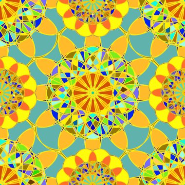 Geometrik fractal mandala Dikişsiz desen arka plan veya tasarım çalışması.