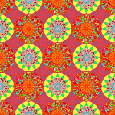 Geometrik fractal mandala Dikişsiz desen arka plan veya tasarım çalışması.