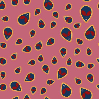 Yüzleri, uzaylılar Ufo desen. Uzaylı sorunsuz arka plan. Tekstil ve kağıt ve duvar kağıtları her türlü ambalaj kumaşlar, modern tasarım