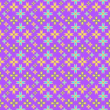 Çiçekler, vektör çizim ile çok renkli geometrik seamless modeli 