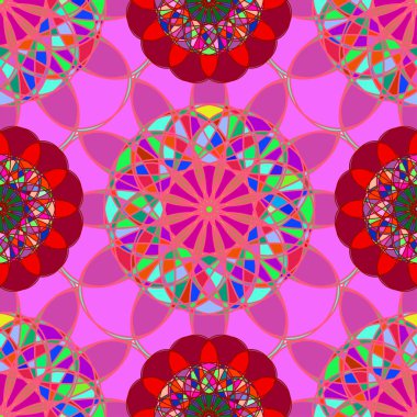 Geometrik fractal mandala Dikişsiz desen arka plan veya tasarım çalışması.