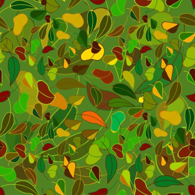 sonbahar yaprakları seamless modeli, vektör çizim 