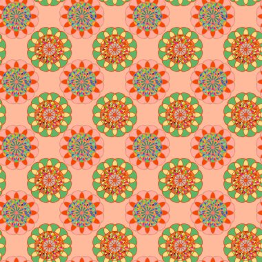 Geometrik fractal mandala Dikişsiz desen arka plan veya tasarım çalışması.