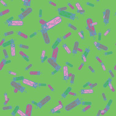 Kimya test tüpleri parlak arka plan üzerinde. Seamless modeli.