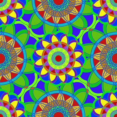 Geometrik fractal mandala Dikişsiz desen arka plan veya tasarım çalışması.