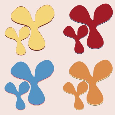 Yeni vektör uyarıları sıçraması ve BLOB'lar parlak renkli boya arka plan üzerinde izole.