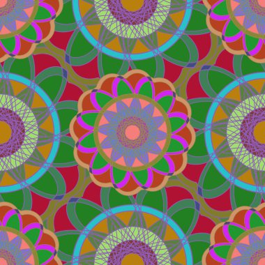 Geometrik fractal mandala Dikişsiz desen arka plan veya tasarım çalışması.