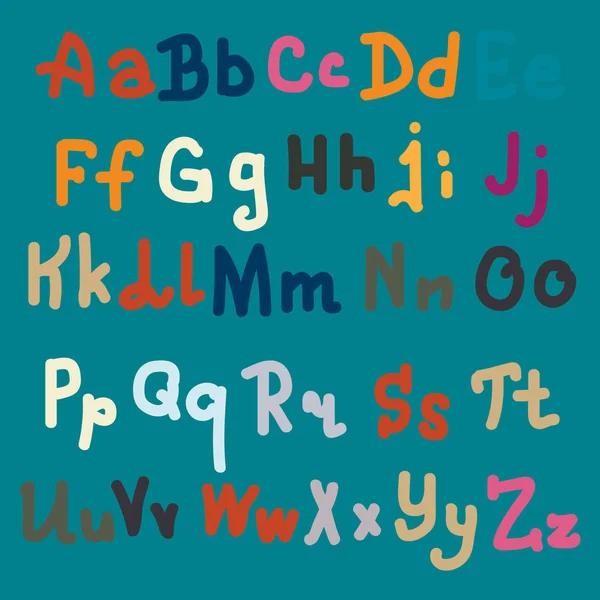 Alphabet Dessiné Main Brosse Les Lettres Peintes Lettrage Main Typographie — Image vectorielle