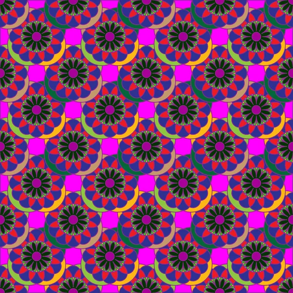 Mandala Fractal Géométrique Motif Sans Couture Pour Travail Fond Conception — Image vectorielle