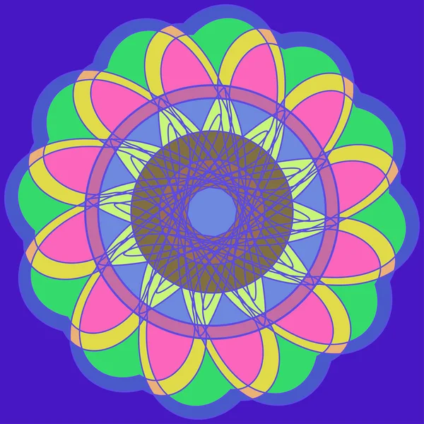 Nuovo Mandala Astratto Simmetrico Oggetto Decorativo Può Essere Utilizzato Carta — Vettoriale Stock