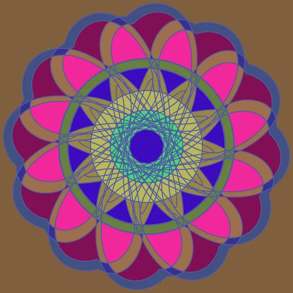 Nouveau Mandala Abstrait Symétrique Objet Décoratif Peut Être Utilisé Pour — Image vectorielle