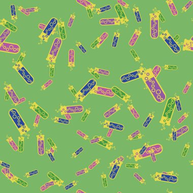 Kimya test tüpleri parlak arka plan üzerinde. Seamless modeli.