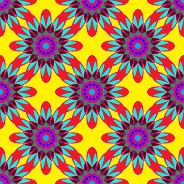 Geometrik fractal mandala Dikişsiz desen arka plan veya tasarım çalışması.