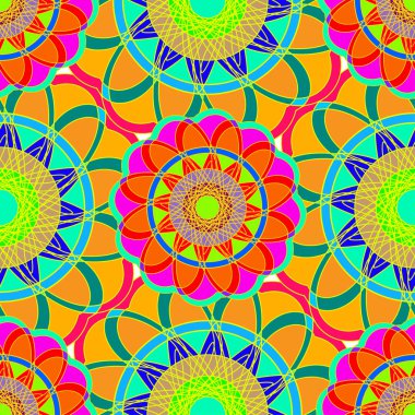 Geometrik fractal mandala Dikişsiz desen arka plan veya tasarım çalışması.