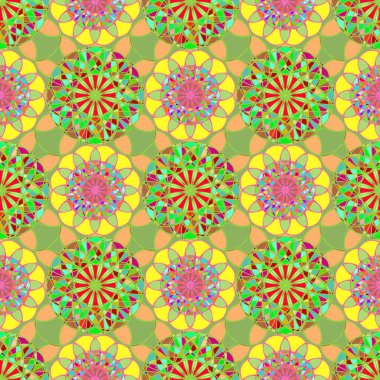 Geometrik fractal mandala Dikişsiz desen arka plan veya tasarım çalışması.