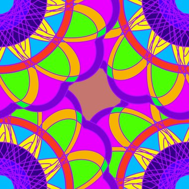 Geometrik fractal mandala Dikişsiz desen arka plan veya tasarım çalışması.