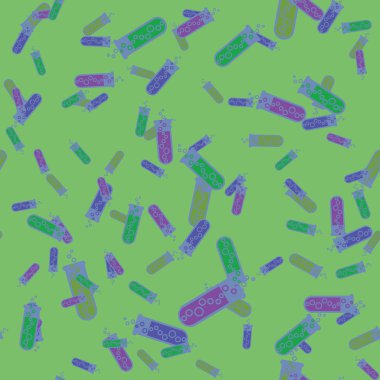 Kimya test tüpleri parlak arka plan üzerinde. Seamless modeli.