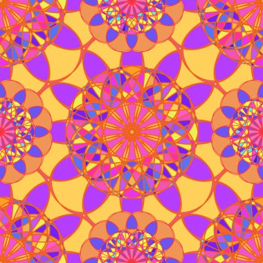 Geometrik fractal mandala Dikişsiz desen arka plan veya tasarım çalışması.