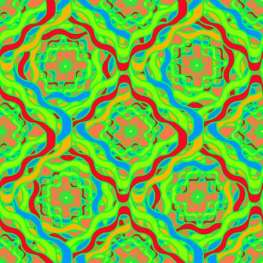 Soyut Dikişsiz renkli desen, vektör çizim