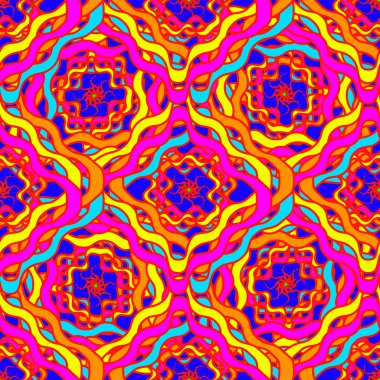 Soyut Dikişsiz renkli desen, vektör çizim