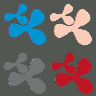 Yeni vektör uyarıları sıçraması ve BLOB'lar parlak renkli boya arka plan üzerinde izole.