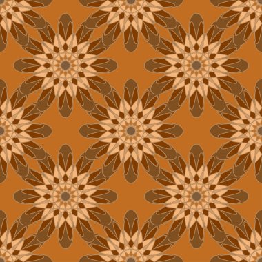 Geometrik fractal mandala Dikişsiz desen arka plan veya tasarım çalışması.