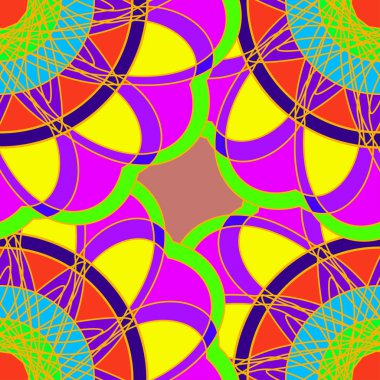 Geometrik fractal mandala Dikişsiz desen arka plan veya tasarım çalışması.