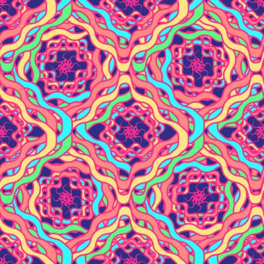 Soyut Dikişsiz renkli desen, vektör çizim