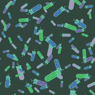 Kimya test tüpleri parlak arka plan üzerinde. Seamless modeli.