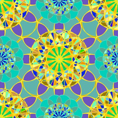 Geometrik fractal mandala Dikişsiz desen arka plan veya tasarım çalışması.