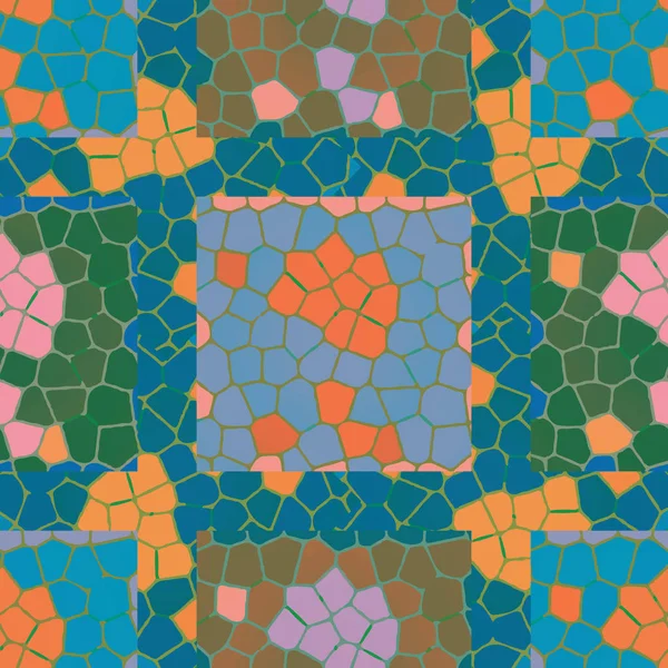 Soyut Sorunsuz Mozaik Renkli Desen Vektör Çizim — Stok Vektör