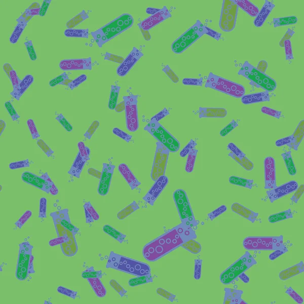 Kimya test tüpleri parlak arka plan üzerinde. Seamless modeli.