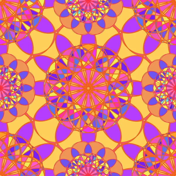 Pola Mandala Fraktal Geometris Mulus Untuk Latar Belakang Atau Pekerjaan - Stok Vektor