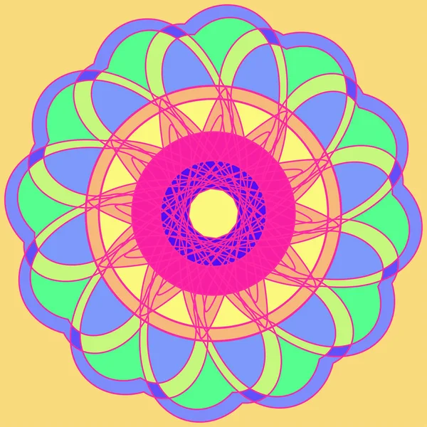 Nuovo Mandala Astratto Simmetrico Oggetto Decorativo Può Essere Utilizzato Carta — Vettoriale Stock