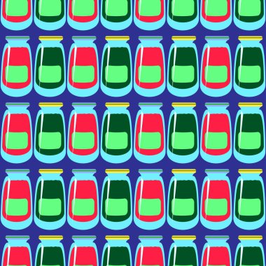 Kavanoz ile rustik ev konserve yeni dikişsiz desen arka planı için.