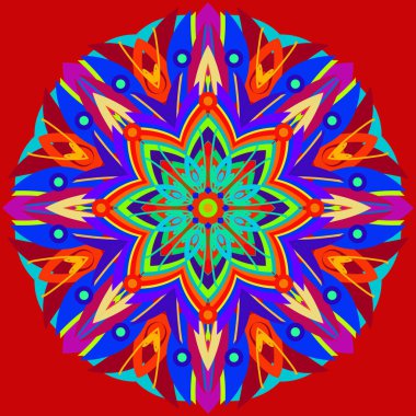 Yeni simetrik soyut mandala. Duvar kağıdı, desen dolgularını, web sayfaları, yüzey dokuları için dekoratif nesne-ebilmek var olmak kullanılmış.