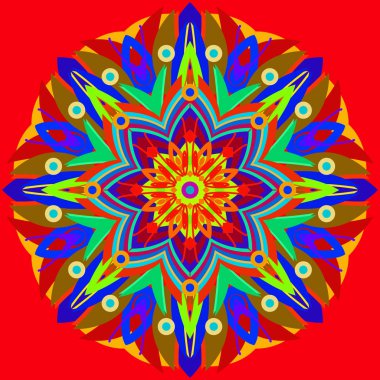 Yeni simetrik soyut mandala. Duvar kağıdı, desen dolgularını, web sayfaları, yüzey dokuları için dekoratif nesne-ebilmek var olmak kullanılmış.