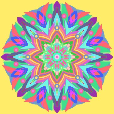 Yeni simetrik soyut mandala. Duvar kağıdı, desen dolgularını, web sayfaları, yüzey dokuları için dekoratif nesne-ebilmek var olmak kullanılmış.