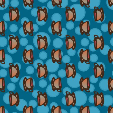 Bardak kahve veya çay arka plan seamless modeli üzerinde noktalı.