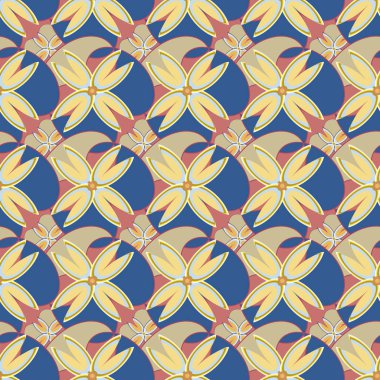 Yeni basit soyut geometrik seamless modeli ile arka plan için çiçekler