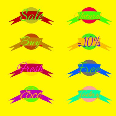 Satılık Etiketler etiket simgeler. Alışveriş afiş kümesi.