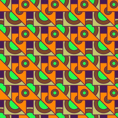 Çok renkli geometrik geleneksel seamless modeli, vektör çizim