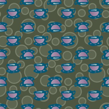 Bardak kahve veya çay arka plan seamless modeli üzerinde noktalı.