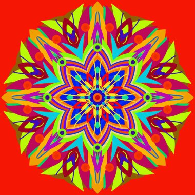 Yeni simetrik soyut mandala. Duvar kağıdı, desen dolgularını, web sayfaları, yüzey dokuları için dekoratif nesne-ebilmek var olmak kullanılmış.