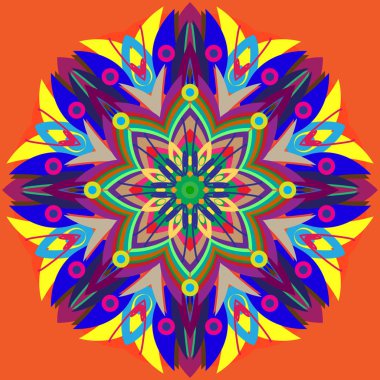 Yeni simetrik soyut mandala. Duvar kağıdı, desen dolgularını, web sayfaları, yüzey dokuları için dekoratif nesne-ebilmek var olmak kullanılmış.