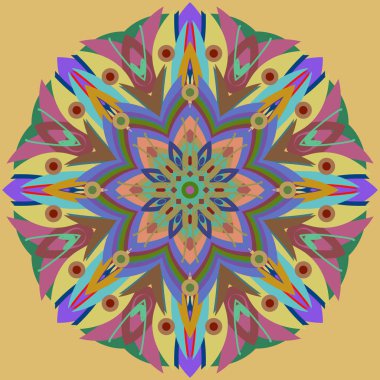 Yeni simetrik soyut mandala. Duvar kağıdı, desen dolgularını, web sayfaları, yüzey dokuları için dekoratif nesne-ebilmek var olmak kullanılmış.